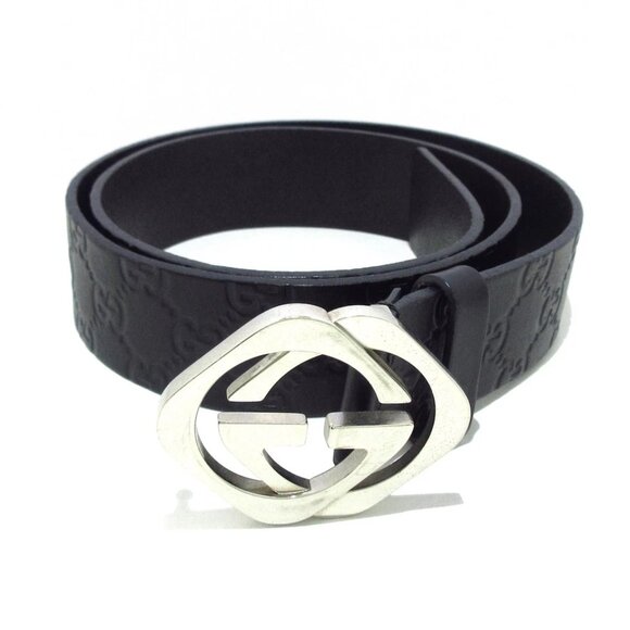 Gucci Accessories - GUCCI Guccissima Black Silver Leather Hardware Belt 271-030525